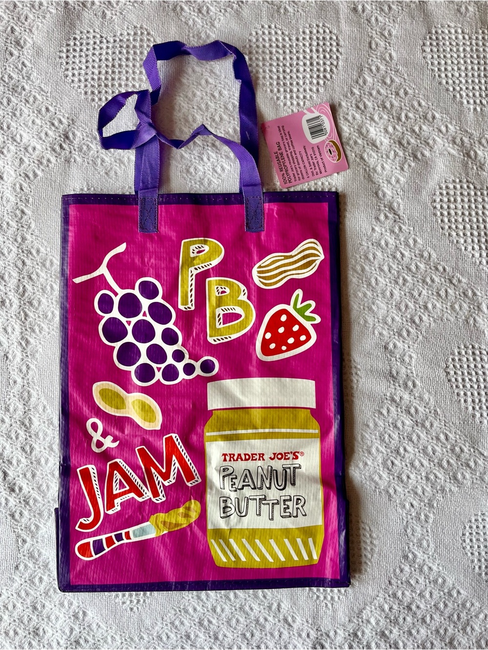Trader Joe’s Comfort Foods Mac & Cheese PB&J Tote Bag 4 Groceries, Travel, Books